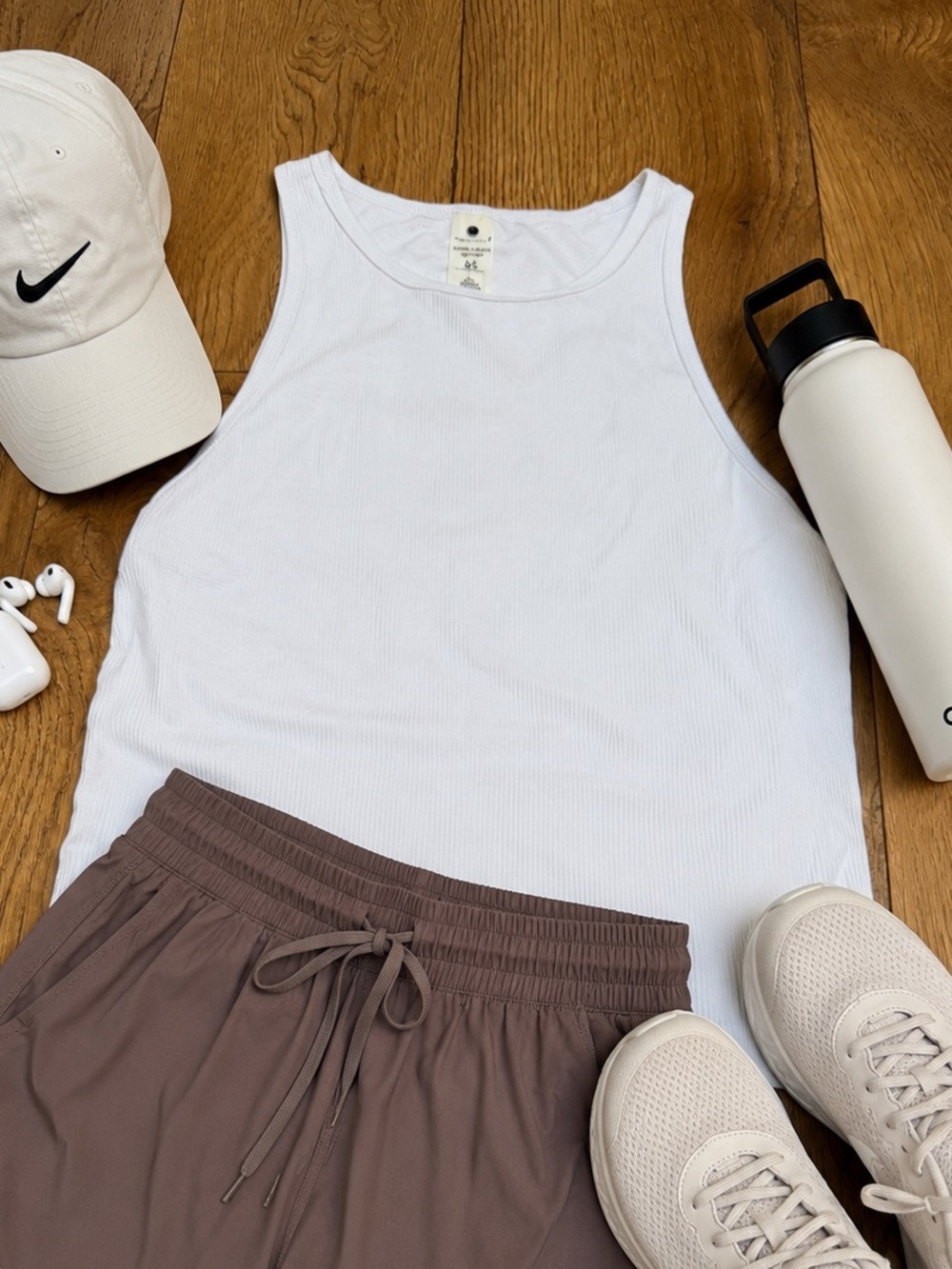 Yogalicious White Ribbed Tank
